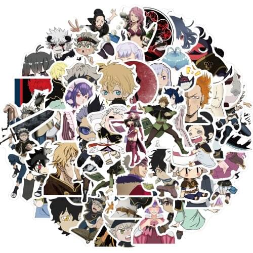 10/50pcs Black Clover Quarter Knights Card Anime Stickers Waterproof DIY Skateboard Guitar Laptop Bicycle Sticker Kids Toys