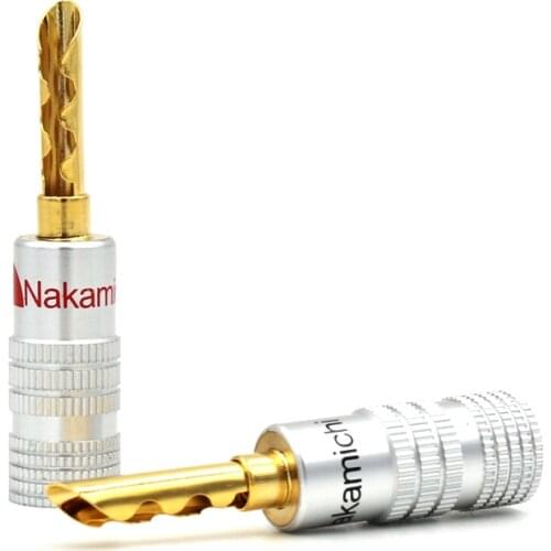 10Pcs BA1414 Nakamichi Gold Plated z-tYPE Banana Plug Connector for Speaker Cable