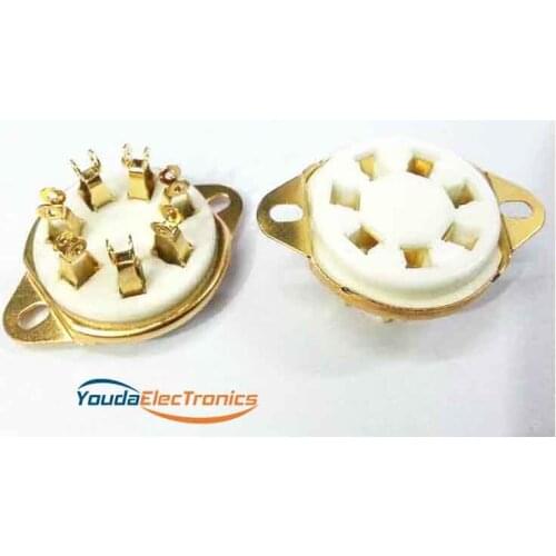 2pcs GZC7-21-G 7pin Gold plated bottom mount ceramic tube socket for tube amplifier DIY