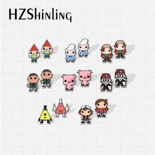 2021 New Arrival Kawaii Mabel Dipper Stanley Wendy Stanford Waddles Gideon Bill Epoxy Handcraft Jewelry Acrylic Stud Earrings