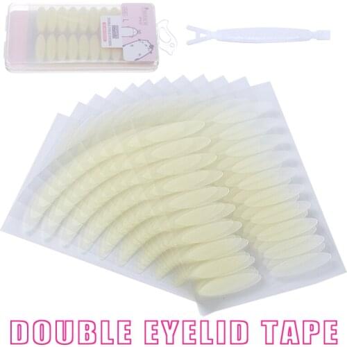 240pcs Invisible Fiber Lace Double Eyelid Tape Stickers Self-Adhesive Clear Beige Invisible Tool Eyes Make Up Tool