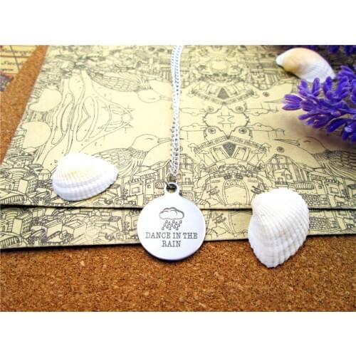 3pcs/lot Fashion stainless steel necklace "dance in the rain" Charms necklace Jewelry Gift more style for choosing