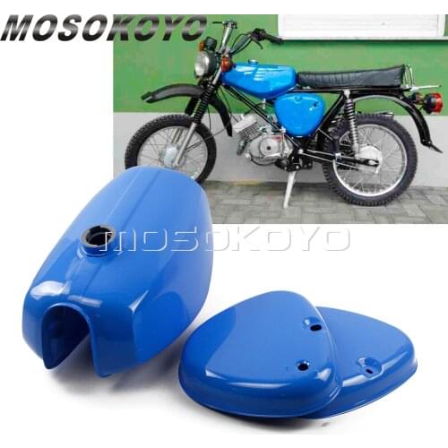 3pcs Blue Oil Fuel Tanks Motorcycle Retro Oil Gas Tank with Side Cover Pad for Simson S50 S51 S70 all years