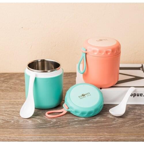 430ml Thermal Lunch Box Food Container with Spoon Stainless Steel Vaccum Cup Soup Cup Insulated Lunch Box For School