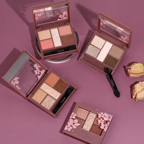 5 Colors Eye Shadow Palette Shine Polarize Sparkling Eye Makeup Waterproof Long-wearing Non-blooming Pigment Eyeshadow TSLM1