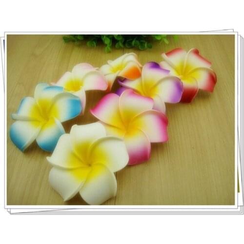 6CM 8 Colors Foam Hawaiian Plumeria Flower Frangipani Flower Hairclips Bridal Hairclips Wedding Hair Accessories 50 Pcs/Lot