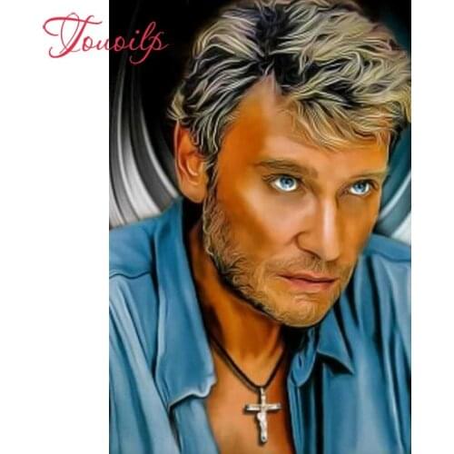 DIY 5D spuare Diamond Mosaic Johnny Hallyday 5d Diamond Painting Cross Stitch Kits Diamond Embroidery Patterns Rhinestones Arts