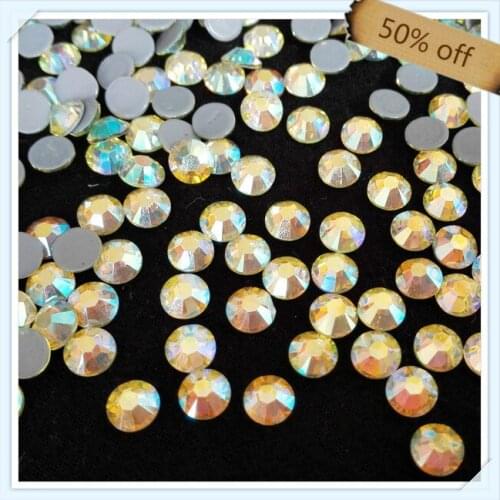 Free shipping flatback with glue size ss16 4mm CITRINE AB color with 1440 pcs each pack ; diamond stone FOR DRESSES,BAGS