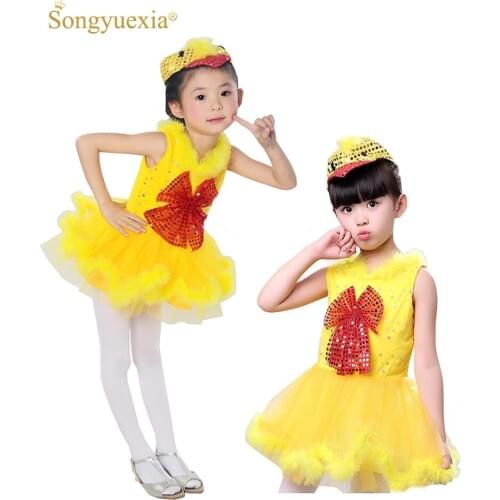 Childrens dancewear Crazy Chicken Costume Infant animal costume yellow duck dance clothes bird Cosplay dance dress ballet dress