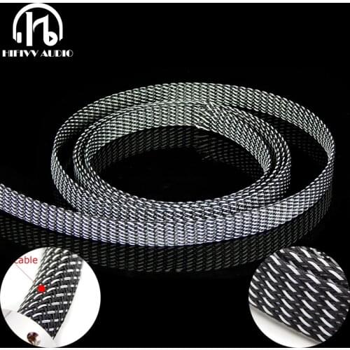 Best DIY cable sleeve soft cotton Sleeve 15-20mm audio Wire Cable Flame retardant nylon PET Snakesk NET AC Power Cord Cable line