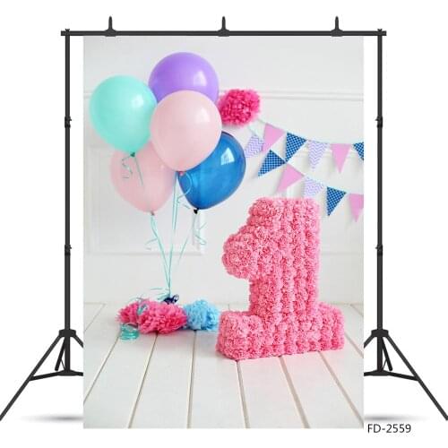 Childrens birthday in a small colorful balloon indoor first birthday in a newborn photo background photography background