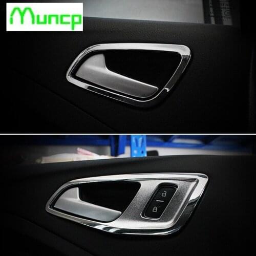 CHROME INTERIOR INNER DOOR HANDLE BOWL TRIM COVER FIT FOR 2013 2014 2015 2016 2017 FORD ESCAPE KUGA FRAME BEZEL GARNISH MOLDING