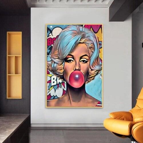Canvas Painting Pop Culture Wall Art Bubble HD Printing Marilyn Monroe Poster Graffiti Home Decor For Bedroom Modular Pictures