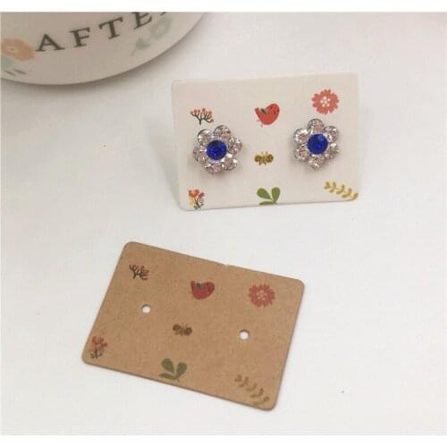 100Pcs 2.5*3.5cm Small Paper Earring Packaging Cards,Jewelry Accessory Displays Cards Kraft Ear Studs Card Prices Label Tags