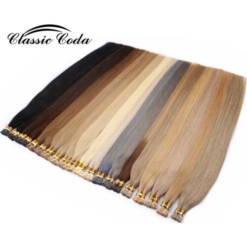 Classic Coda Remy 20" 22" 1g/strand I Tip Human Pre Bonded Hair Stick Tip Straight Keratin Human Hair Extensions