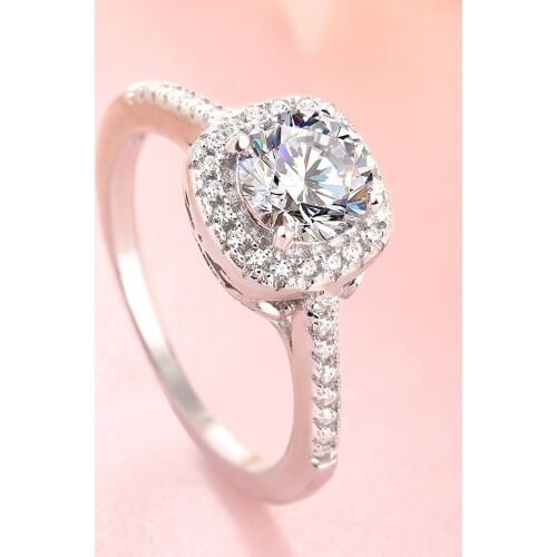 Solitaire Diamond ring 100% Soild 925 Sterling silver Jewelry White Zircon Cz Engagement wedding band rings for women