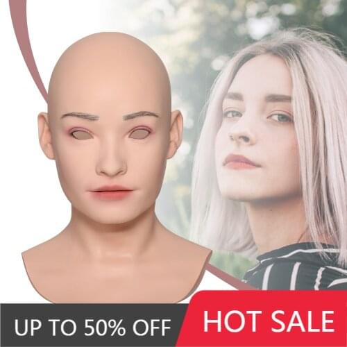 KUMIHO Brigitte Style Asian square-face image hoax handmade silicone face mask cosplay costumes Stage props for Crossdresser 5G