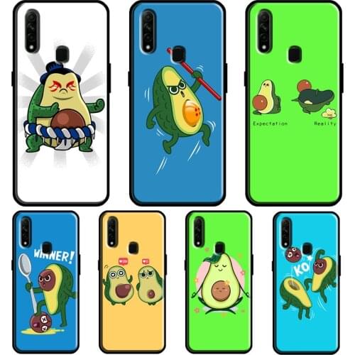 Cute cartoon fruit avocado For OPPO Find X3 Pro A5 A9 A53 A31 2020 A1K A3S A5S A15 A52 A72 A83 A91 F5 Reno 2 Z Case