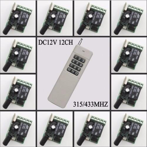 12V Mini Size Relay Receiver +Transmitter Remote Control Switch System Long Range High Power Toggle Momentary Learning Code