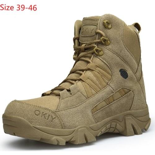 2019 safety shoes Mens Military Tactical Boots Waterproof Hiking Combat Boots Army Side Zip work shoes 40-46