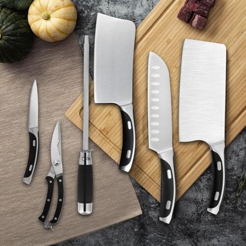 Jaswehome 6pcs Kitchen Knife Set Stainless Steel Knives Paring Utility Chef Knife Cooking Accessory Professional Chef Knives Set