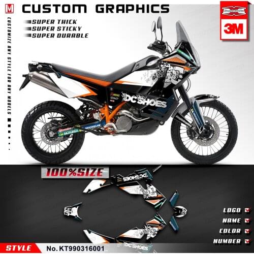 KUNGFU GRAPHICS Motorbike Vinyl Decals Kit Vehicle Wraps Grafiche for 950 990 Adventure 2003 to 2016 (Style no. KT990316001)