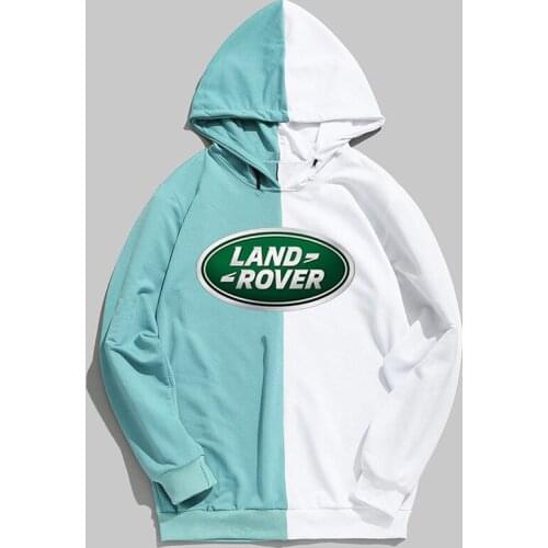 2021 New Mens Land Rover Hoodie Car Logo Print Pullover Men Harajuku Sweatshirt High Street Preppy Style Colour Stitching Hoodie