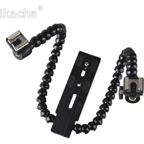 New Flexible Dual Arm Hot shoe Flash Bracket Holder Stand For CANON For NIKON For PENTAX for MACRO Digital Camera SLR
