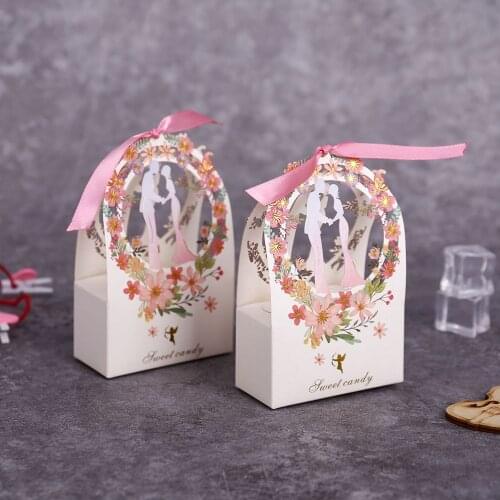 Gift Boxes Sweet Candy Box Wedding Bride Groom Favors Box Chocolate Packaging Bags for Guest Wedding Favors Party Supplies