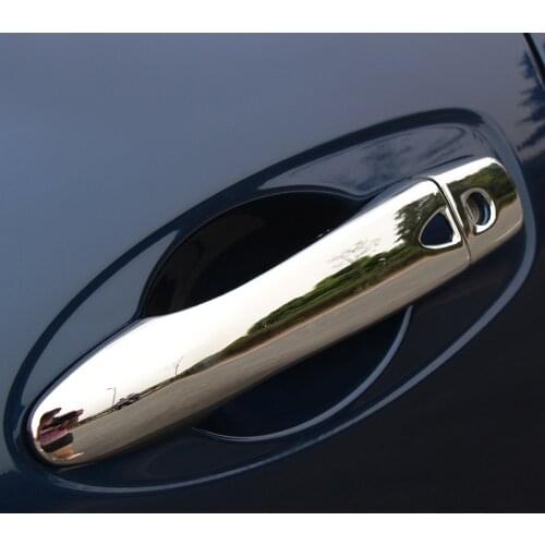 Fit For Renault Kadjar 2015 2016 2017Chrome Door Handle Cover Cap Catch Smart Key Trim Molding Styling Garnish Overlay Bezel