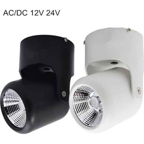 360 degree Rotation Ceiling light 10W 20W COB Led downlights Surface Mounted Ceiling Spot light 12V 24V +LED driver