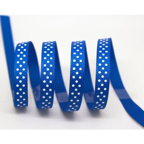 PPCrafts Bule Dot ribon 3/8" 9mm Grosgrain Ribbon Printed Polka Dots 50yards/roll
