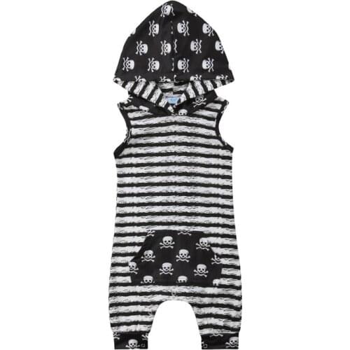 Pudcoco Fast Shipping New Casual Newborn Babys Boys Clothes Hooded Tops Romper Striped Palysuit Jumpsuit Outfits