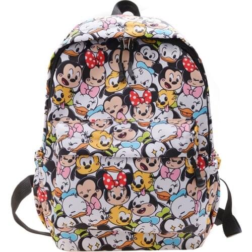 Disney Mickey Girls School Bag Casual New Fashion Backpack Minnie Book Packbags For Teenagers Travel Bag Rucksack