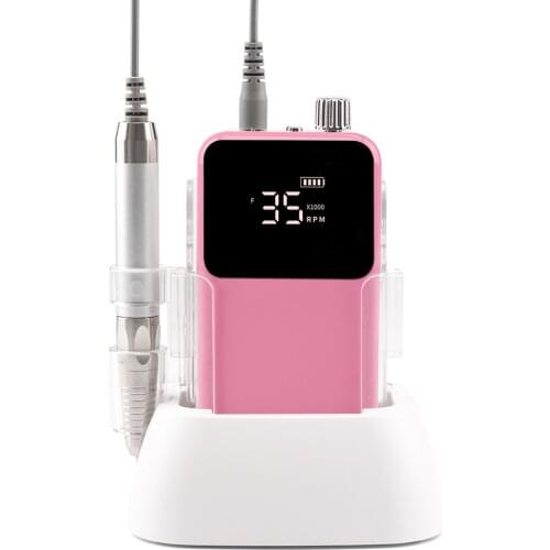 SIMINAIL Rectangle Brushless Nail Drill Rechargeable Desktop Base 35000RPM Manicure Electric Machine Nail File Cordless Drilling