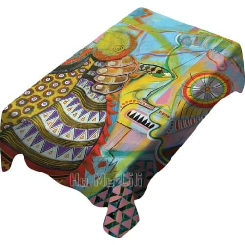 Bahamian Master Art Painting Tablecloth For Indoor And Outdoor Art Deco Polyester Waterproof And Oil Resistant