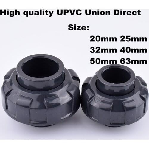 20mm 25mm 32mm 40mm 50mm 63mm High-Quality UPVC Union Pipe Fittings Coupler PVC Connector For Garden Irrigation Hydroponic Syste