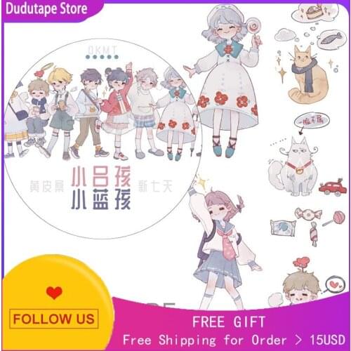 Washi Tape Little Lv Child Little Blue Child Lovely Long Cycle Sticker Journal