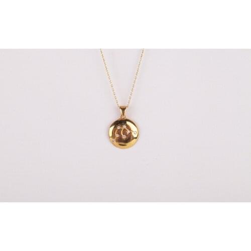 UM US JEWELRY Aquarius Zodiac Gold Plated 925 Sterling Silver Necklace