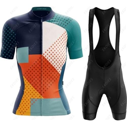 2021 Womens Cycling Jersey Set Slim popular Summer Anti-UV Cycling Clothing Female Short Sleeves Mountain Bike Wear Clothes