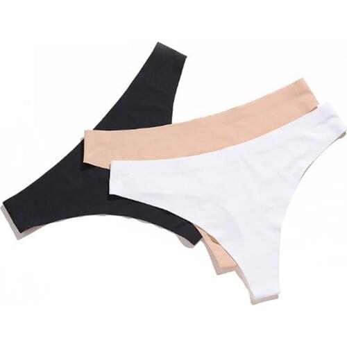 Nylon Women Panties Seamless Thin Nylon G-String Thongs Elasic Low-Rise Lingerie Breathable Briefs Underwear Plus Size