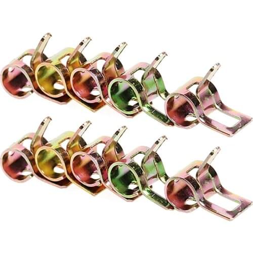 10Pcs 6-22mm Spring Clip Fuel Line Hose Water Pipe Air Tube Clamps Fastener