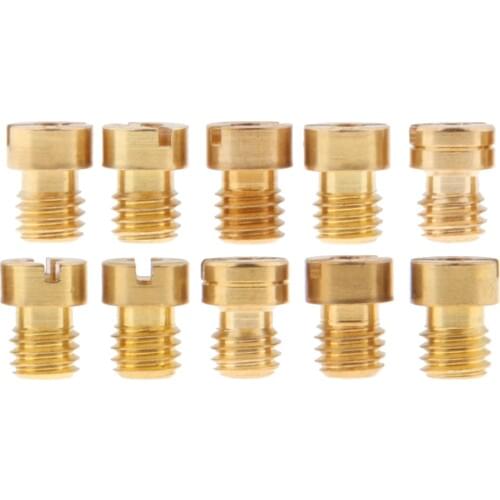 10pcs M5 Thread Carburetor Main Jet Kit 125 126 128 130 132 134 135 136 138 140 Size Replacement for GY6 125cc-150cc