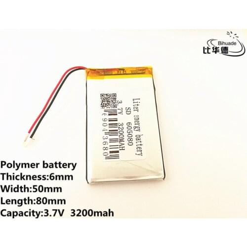 10pcs/lot 3.7V 3200mAh 605080 PLIB polymer lithium ion / Li-ion battery for All kinds of electronic products are universal