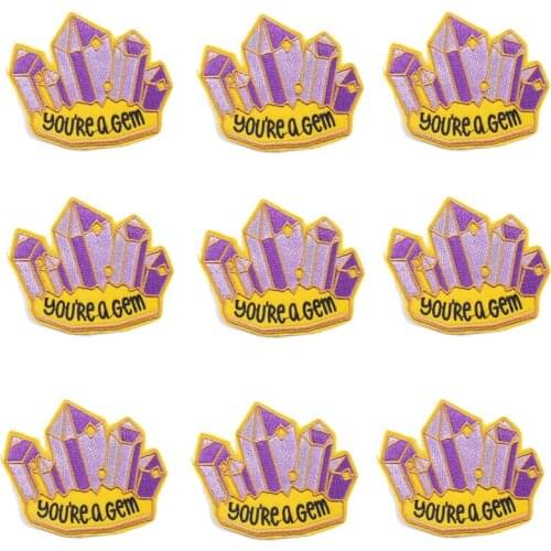 10pcs Crystal Patch Iron On Patches On Clothes beautiful Stripe Sewing Badge Patch Embroidered Patches For Clothing applique diy