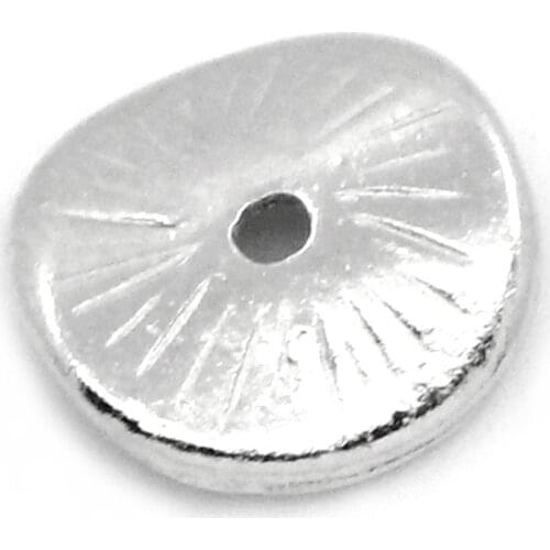 100 PCs Doreen Box Spacer Beads Twist Round Alloy Silver Color 10x9mm For DIY Jewelry Making Findings Wholesale, Hole: 1mm