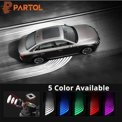 2 PCS Angel Wings Light Car LED Welcome Lamp Projector Auto LED Door Warning Lamp Universal White Blue Green Purple Red