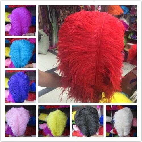 50 Pcs/Lot Natural White Ostrich Feathers For Crafts 16-18 inche Carnival Costumes Party Home Wedding Decorations Plumes