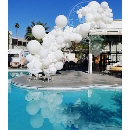 90pcs Giant White Round Balloons Wedding Mini Round White Arch Infant Baptism Birthday Party Wedding Decoration Backdrop
