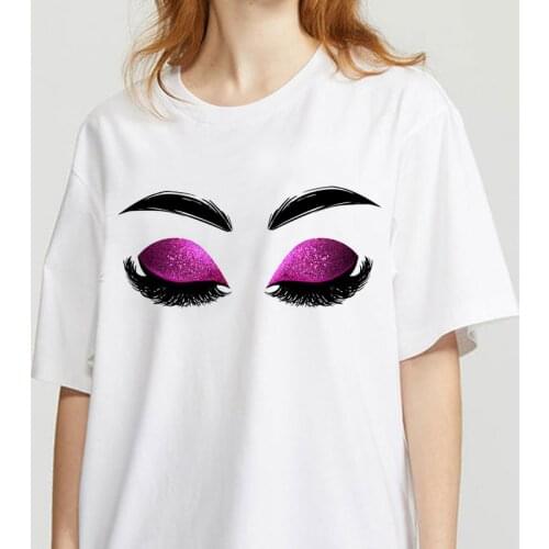 90s Graphic Rock Top Tees Female Eye makeup mask T Shirt Women Harajuku Vintage T-shirt Fashion Queen Tshirt
